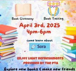 Family Literacy Night flyer with books border in colors